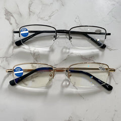 Metal Frame Light Block Lens Reading Glasses 1.0-4.0 Unisex