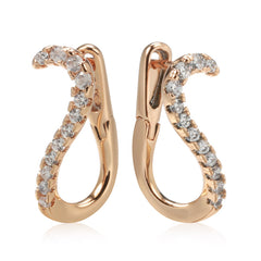 Geometric Line Earrings Golden with Zircon Jewelry