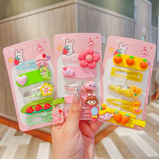 10pcs Flowers Animals Girls Decor Hair Clips for Kids