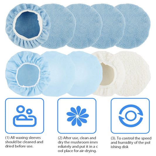 Soft Microfiber Car Polisher Pad Cover Non-slip Stretch Car Wax Cover Kit