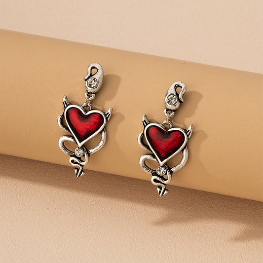 Halloween Retro Red Earrings Men's And Women's Ear Jewelry