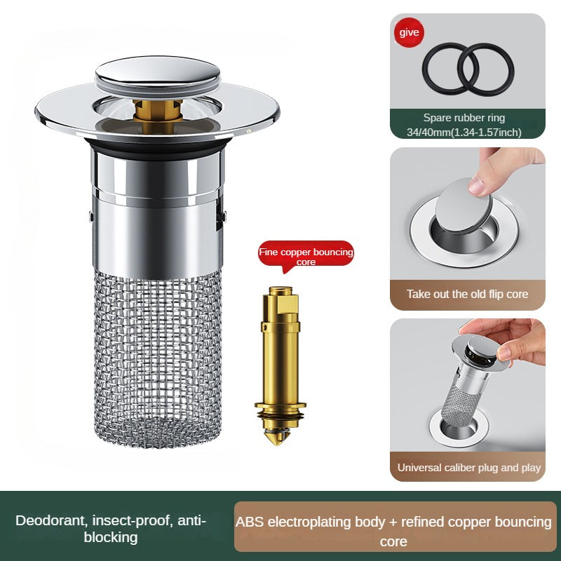 Stainless Steel Floor Drain Press Type Sink Stopper