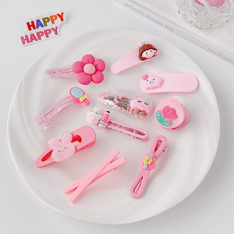 10pcs Princess Hair Clips with Cartoon Animals and Fruit