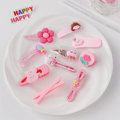10pcs Princess Hair Clips with Cartoon Animals and Fruit
