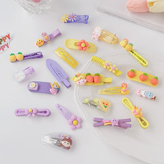 10pcs Princess Hair Clips with Cartoon Animals and Fruit