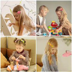 10pcs Princess Hair Clips with Cartoon Animals and Fruit