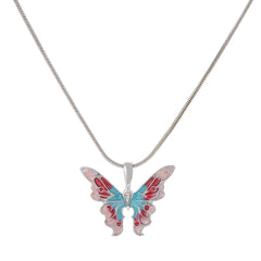 Colorful Butterfly Pendant Necklace for Girls