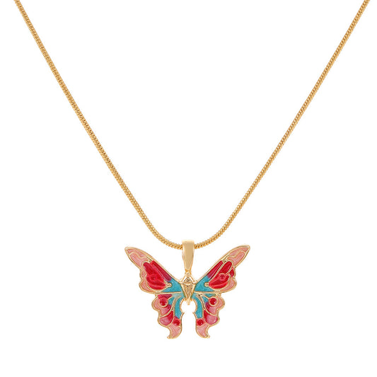Colorful Butterfly Pendant Necklace for Girls