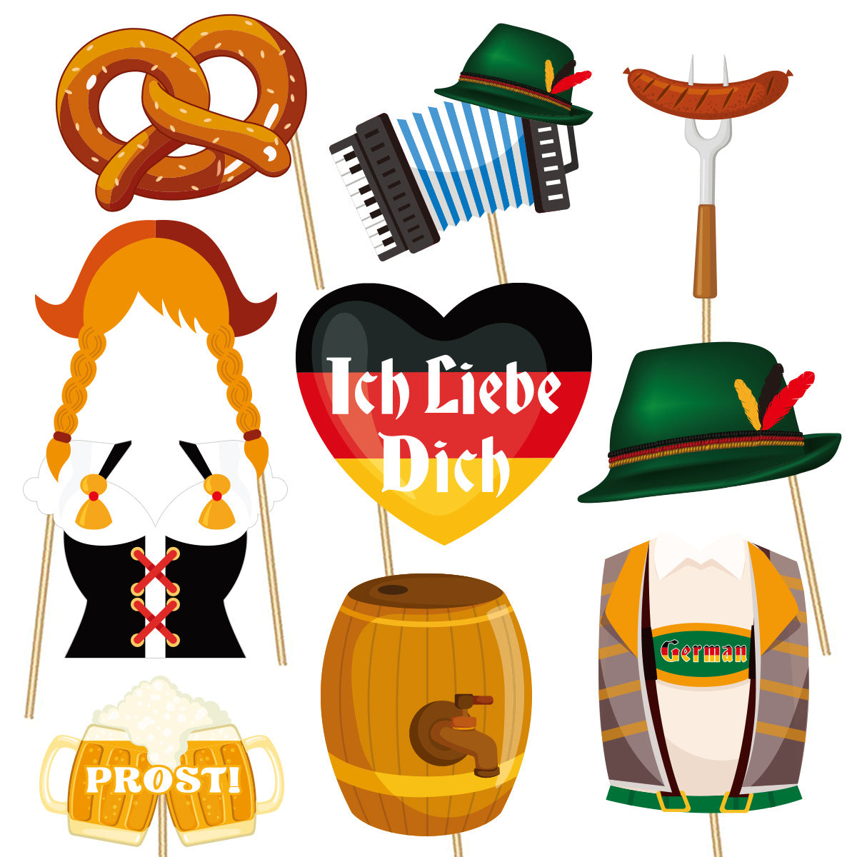 21pcs Oktoberfest Party Decoration Photography Props