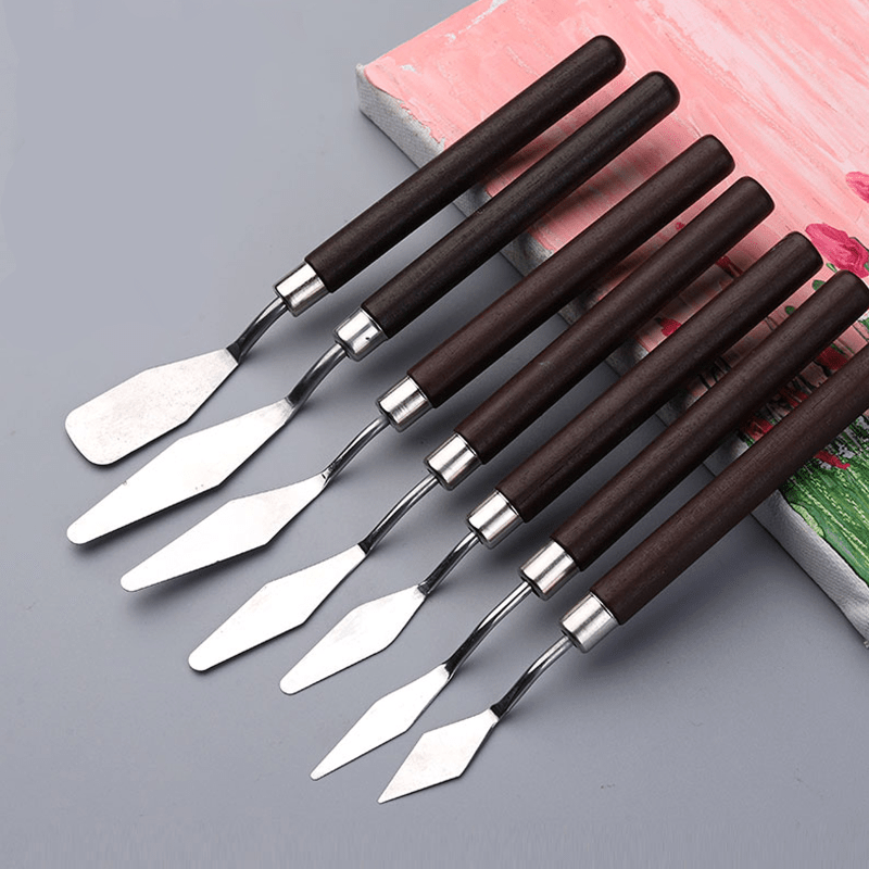 7PCS Wooden Handle Brush Art Scraper Paint Scraper Painting Scrapper