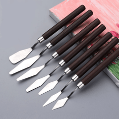 7PCS Wooden Handle Brush Art Scraper Paint Scraper Painting Scrapper