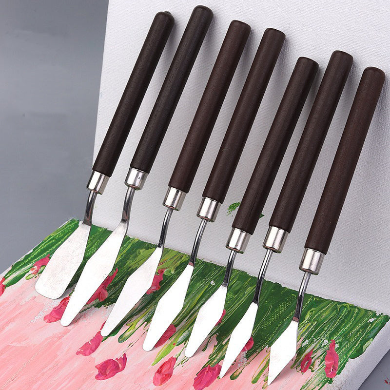 7PCS Wooden Handle Brush Art Scraper Paint Scraper Painting Scrapper