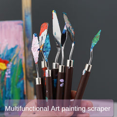 7PCS Wooden Handle Brush Art Scraper Paint Scraper Painting Scrapper