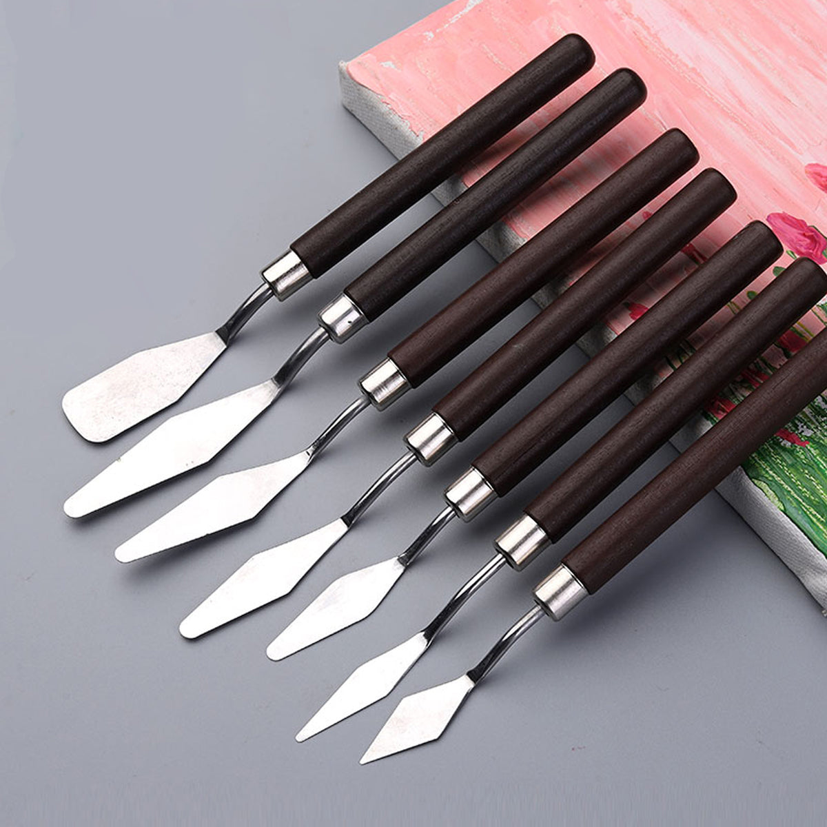 7PCS Wooden Handle Brush Art Scraper Paint Scraper Painting Scrapper