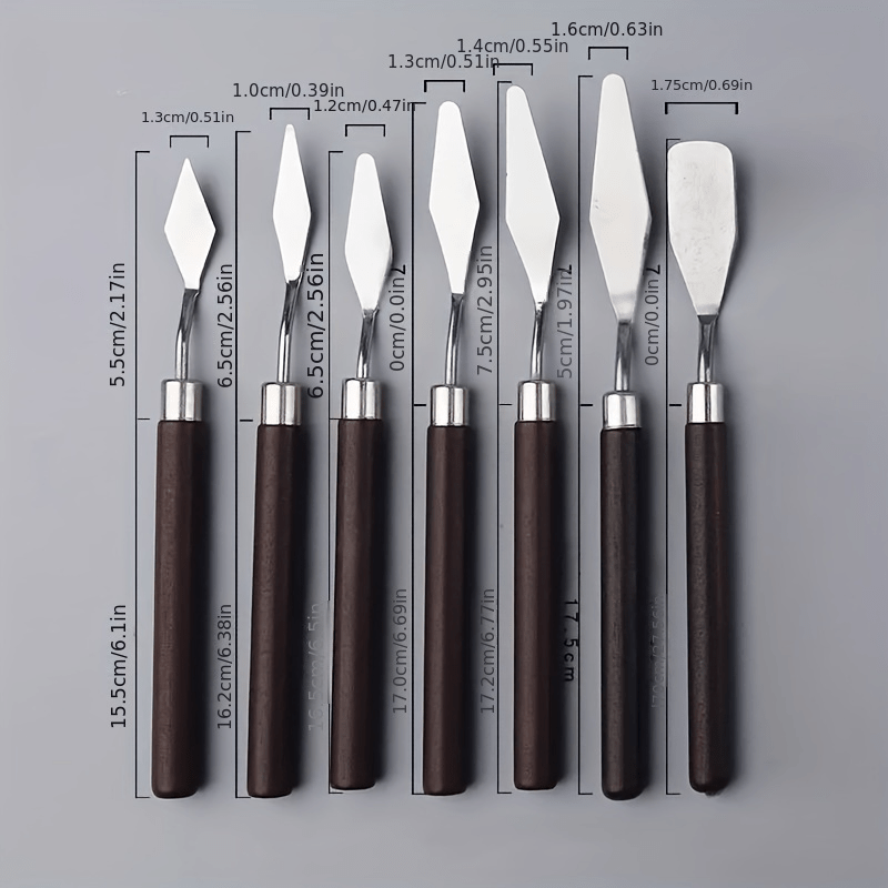 7PCS Wooden Handle Brush Art Scraper Paint Scraper Painting Scrapper