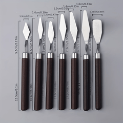 7PCS Wooden Handle Brush Art Scraper Paint Scraper Painting Scrapper