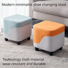 Modern Ottoman Square Ottoman Footrest Shoe Changing Chair