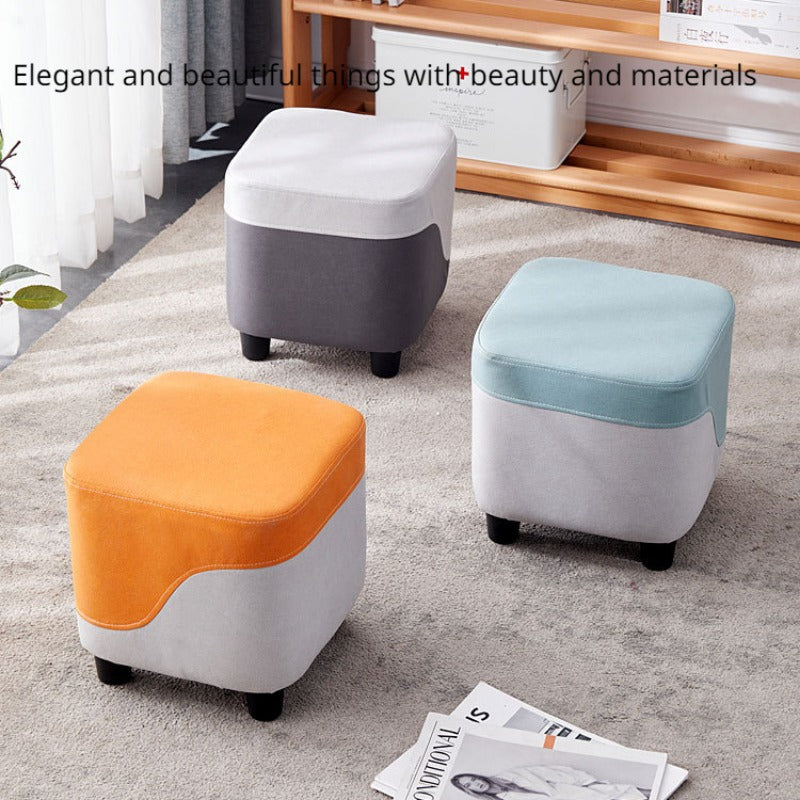 Modern Ottoman Square Ottoman Footrest Shoe Changing Chair