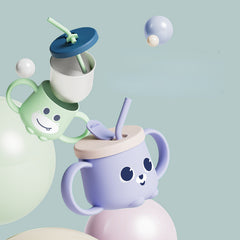 250ml Kids Stainless Steel Water Cup with Straw