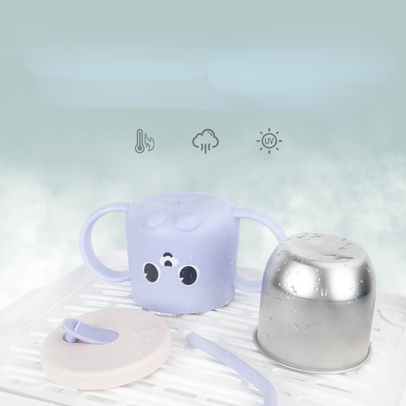 250ml Kids Stainless Steel Water Cup with Straw