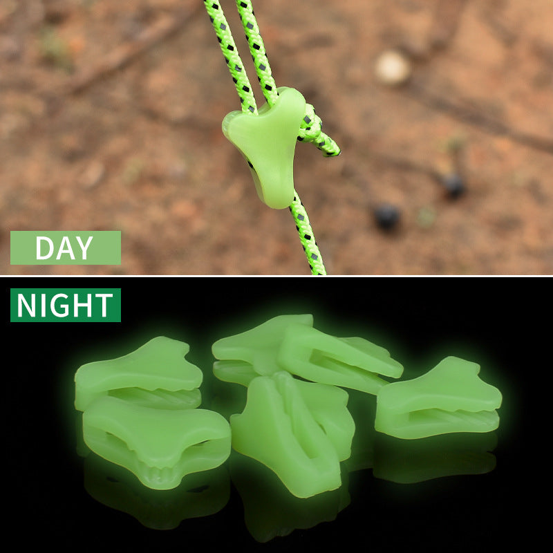 50pcs Mini Luminous Rope Buckles Adjustable Buckle Camping Canopy Accessories