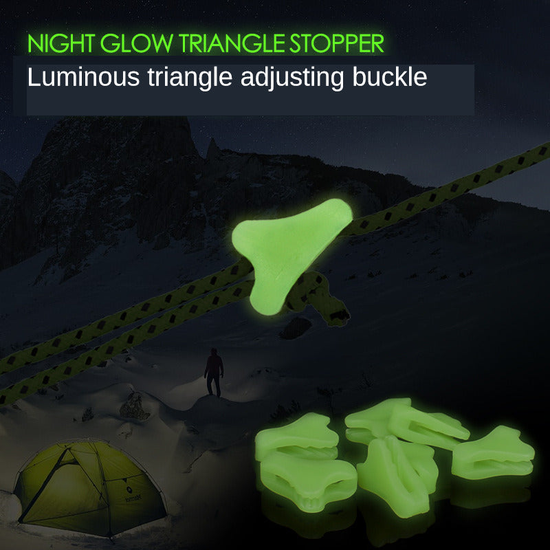 50pcs Mini Luminous Rope Buckles Adjustable Buckle Camping Canopy Accessories