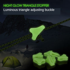 50pcs Mini Luminous Rope Buckles Adjustable Buckle Camping Canopy Accessories