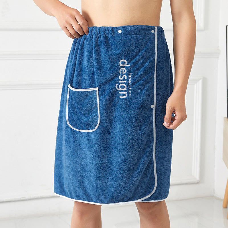 Men's Coral Fleece Bath Skirt Towel