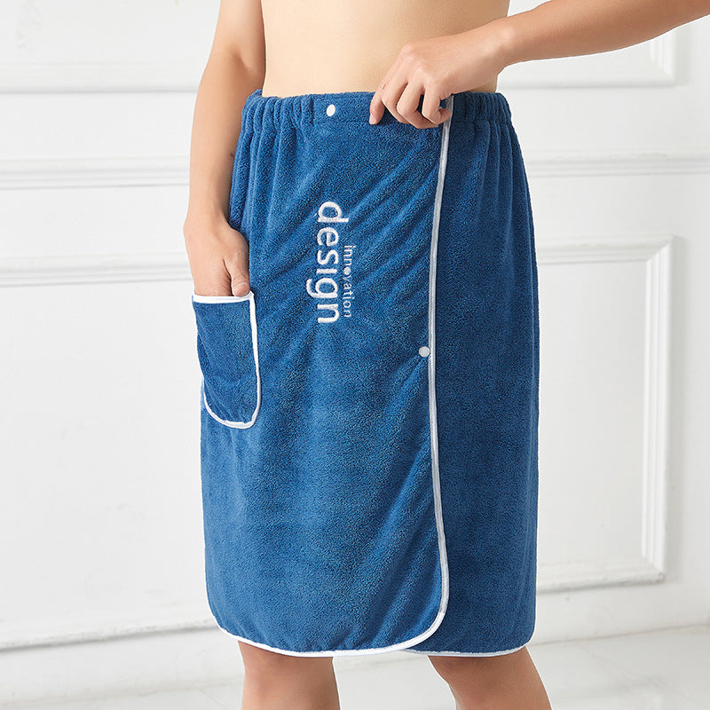 Men's Coral Fleece Bath Skirt Towel