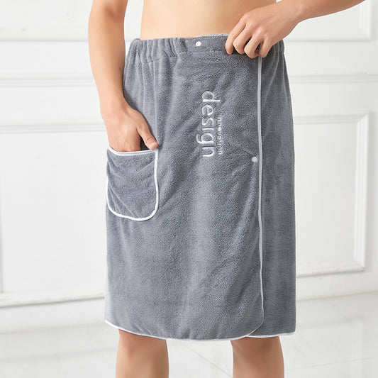 Men's Coral Fleece Bath Skirt Towel