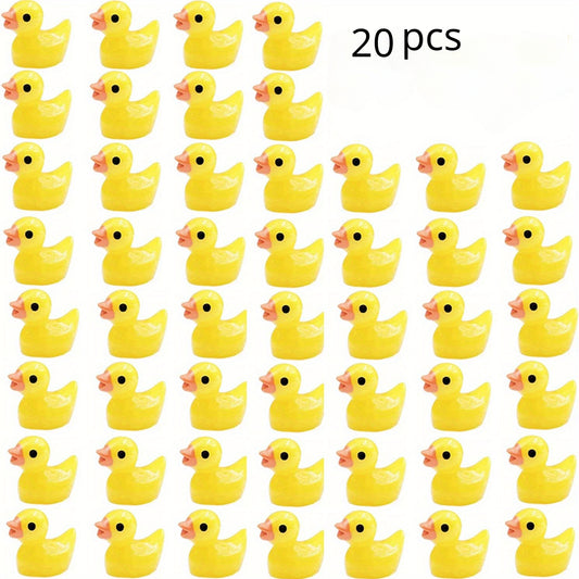 20pcs Resin Ducks Tiny Ducks Slime Charms DIY Craft Micro Landscape Garden Decor