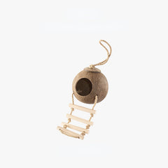 Coconut Bird Nest Hut Hanging House Shelter Nest With Ladder