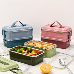 1pc SUS304 Insulated 2 Layers Lunch Box Good looking Appearance Lunch Box