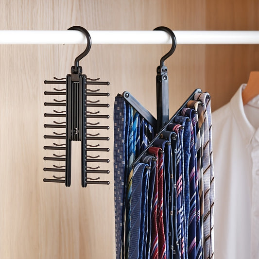 Rotating 20 Bows Storage Rack Adjustable Ribbon Organizer Scarf Tie Hanger