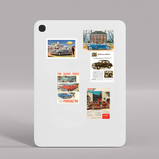50pcs Retro Car Poster Stickers Waterproof Vinyl Stickers