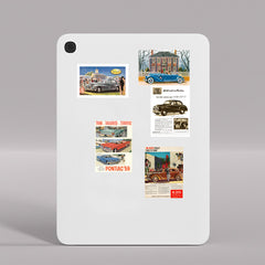 50pcs Retro Car Poster Stickers Waterproof Vinyl Stickers