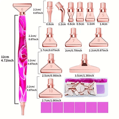 Diamond Painting Pen Tools Kit Metal Tips Screw Thread 6pcs Glue Clay DIY
