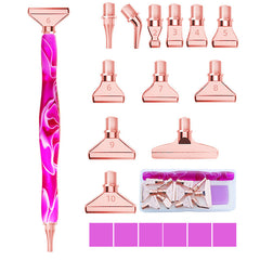 Diamond Painting Pen Tools Kit Metal Tips Screw Thread 6pcs Glue Clay DIY