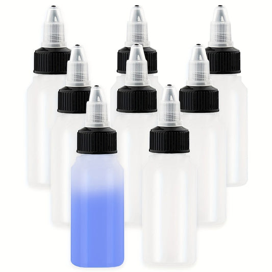 8 Packs 1oz Twist Top Cap Squeeze Bottles LDPE Plastic Tattoo Ink 30ml