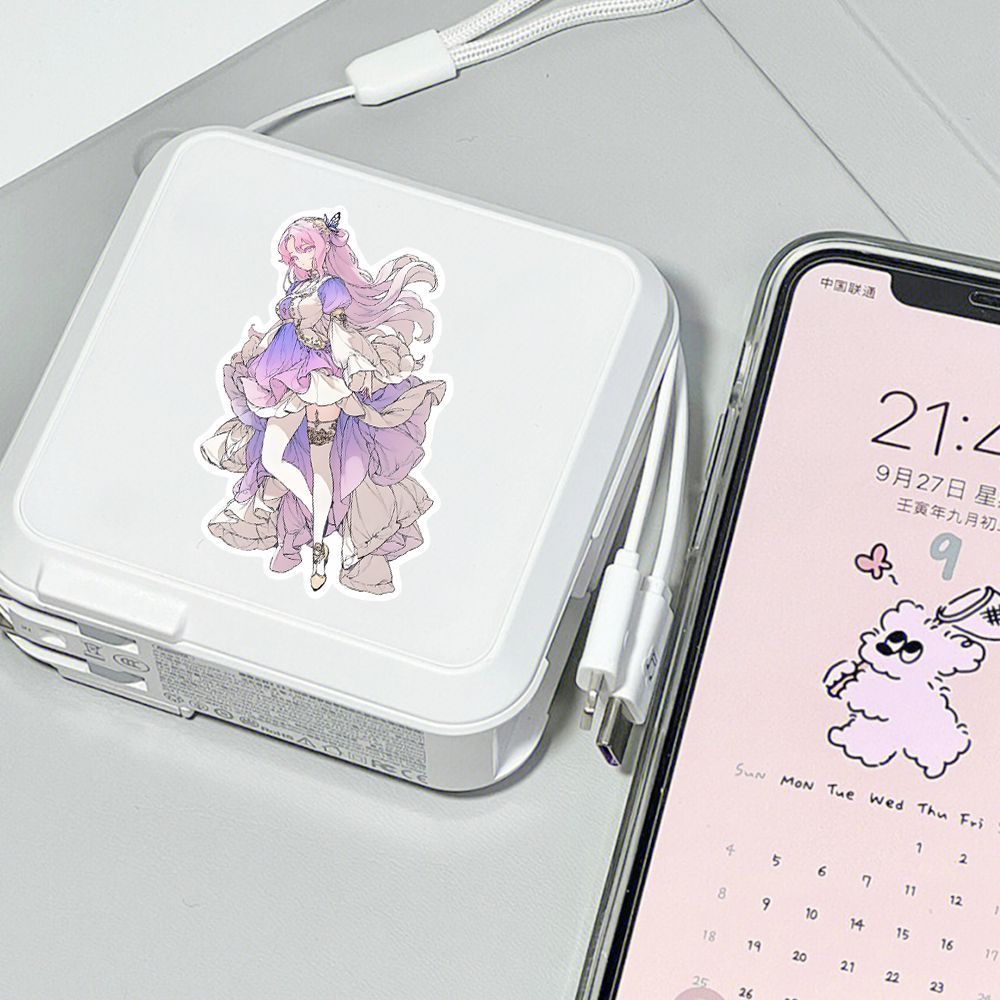 54pcs Anime Girl Stickers Waterproof Vinyl Sticker For Water Bottle Laptops