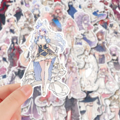 54pcs Anime Girl Stickers Waterproof Vinyl Sticker For Water Bottle Laptops