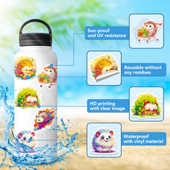50pcs Small Hedgehog Stickers DIY Skateboard Luggage Stickers