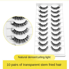 10 Pairs Fluffy False Eyelashes Curly Faux Mink Lashes Natural Volume