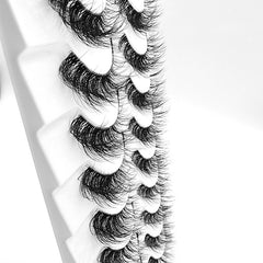 10 Pairs Fluffy False Eyelashes Curly Faux Mink Lashes Natural Volume