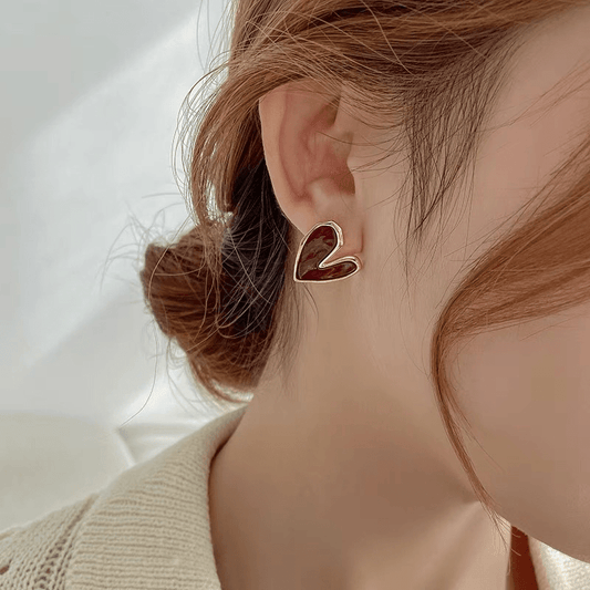 Reed Heart Stud Earrings Romantic Stud Earrings For Girls