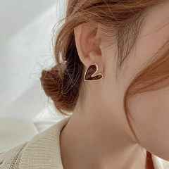 Reed Heart Stud Earrings Romantic Stud Earrings For Girls