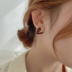 Reed Heart Stud Earrings Romantic Stud Earrings For Girls