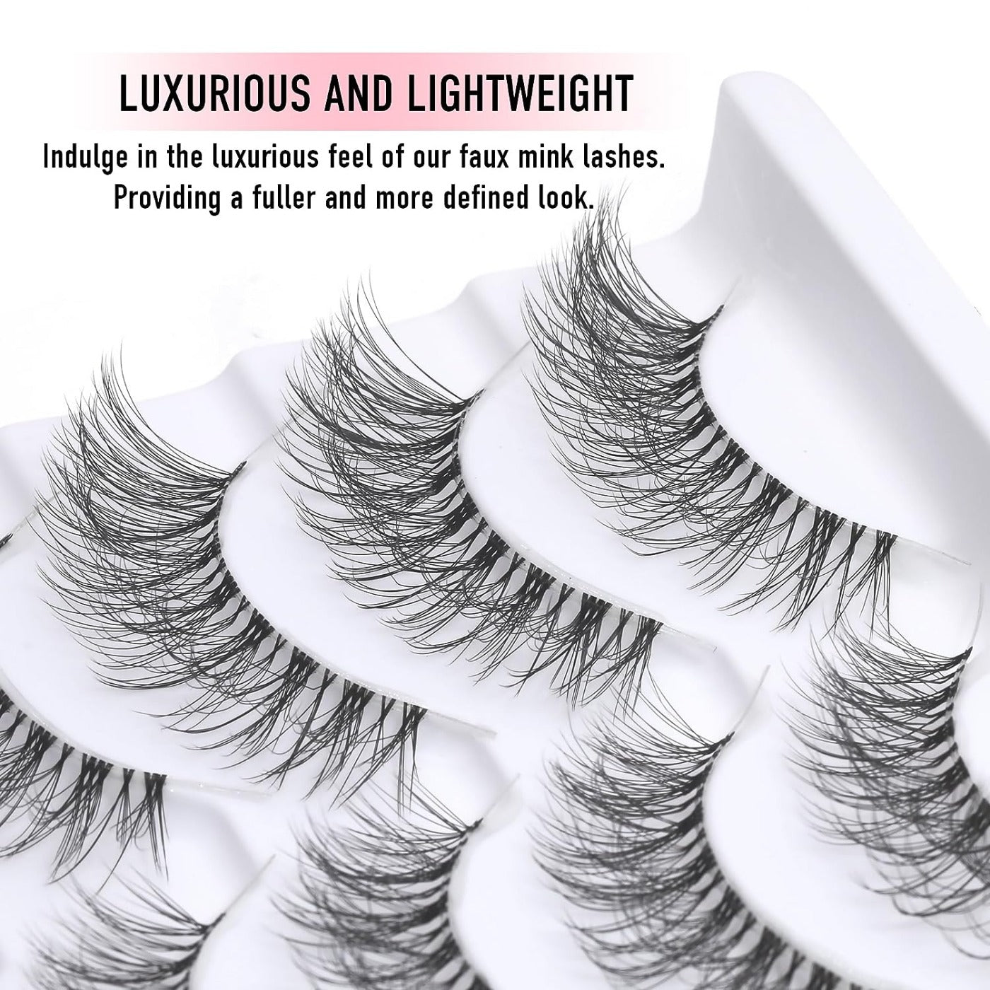 5 Pairs Cat Eye Lashes Wispy Natural Look D Curl 10 18mm