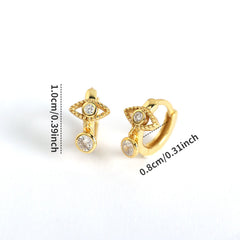 S925 Sterling Silver Eye Tears Zircon Hoop Earrings