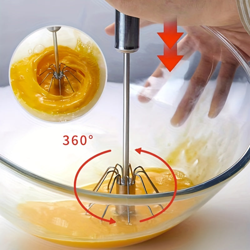 Stainless Steel Hand-pushed Egg Beater Set